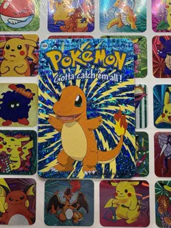Pokemon Charmander Vintage Pocket Monsters Vending HOLO Prism Sticker Nintendo - Image 1