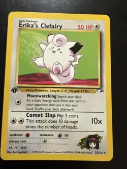 Pokemon TCG Erika's Clefairy #25/132 1st Edition Gym Heroes WOTC - Image 1
