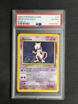 2000 POKEMON BASE SET 2 #10 MEWTWO-HOLO PSA 6 - Image 1