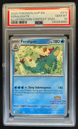 2025 Pokemon SV Black Star Promos Feraligatr #213 PSA 10 - Image 1