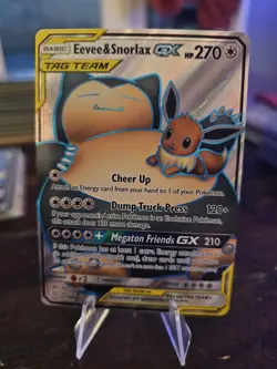 Eevee & Snorlax GX Full Art Tag Team Sun and Moon Team Up 171/181 Pokemon TCG - Image 1