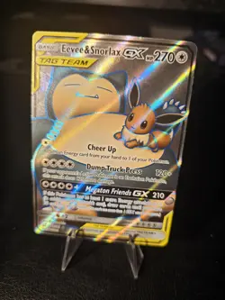 Eevee & Snorlax GX Full Art Tag Team Sun and Moon Team Up 171/181 Pokemon TCG - Image 3