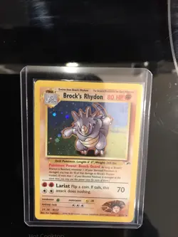 Pokemon Brock's Rhydon 2/132 Holo Rare - Heavily Played Read Description - Image 3