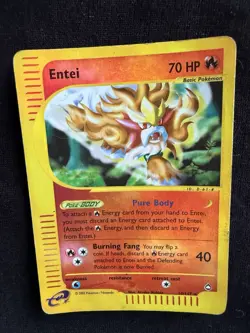 2003 Pokemon Entei Reverse Holo Foil Aquapolis 10/147 HP - See Photograph - Image 2