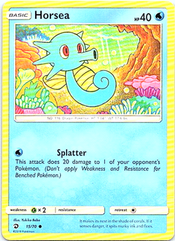 Horsea 15/70 Regular Pokemon Dragon Majesty Light Play - Image 1