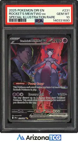 Pokemon 2025 Team Rocket's Mewtwo ex 231/182 SIR Destined Rivals GEM MINT PSA 10 - Image 1