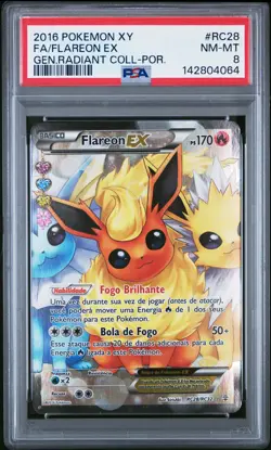 2016 POKEMON XY GENERATIONS RADIANT COLL PORTUGUESE FULL ART/FLAREON EX PSA 8 - Image 1