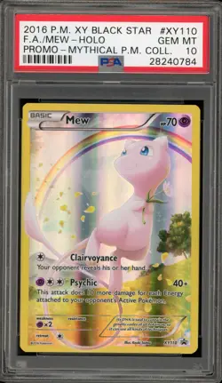Pokemon Mew Mythical Pokemon Coll. Black Star Full Art Promo XY110 PSA 10 - Image 1