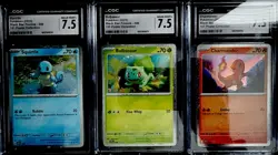 Pokemon CGC Graded Squirtle Bulbasaur Charmander Black Star Promos 151 7.5 Lot - Image 1