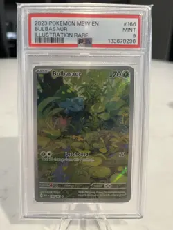 Pokemon TCG Bulbasaur 166/165 Scarlet & Violet 151 Illustration Rare PSA 9 - Image 1