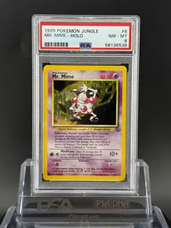 MR. MIME 1999 POKEMON JUNGLE HOLO RARE #6/64 PSA 8 NM-MT WOTC POKEMON - Image 2