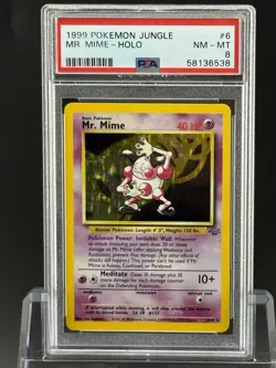 MR. MIME 1999 POKEMON JUNGLE HOLO RARE #6/64 PSA 8 NM-MT WOTC POKEMON - Image 4