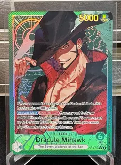 OP14-020 Dracule Mihawk Leader Alt Art One Piece TCG The Azure Seas Seven - Image 1