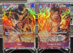 One Piece TCG Sabo OP05-007 & Portgas.D.Ace ST15-005 Illustration Box 5 - Image 1