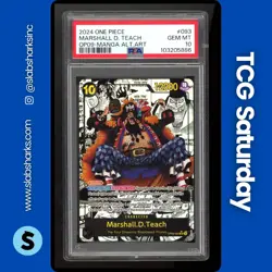 2024 ONE PIECE EMPER NEW WORLD #OP09-093 MARSHALL. D. TEACH MANGA ALT ART PSA 10 - Image 1