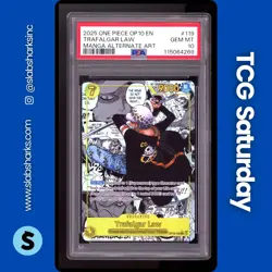 2025 ONE PIECE OP10 ROYAL BLOOD #OP10-119 TRAFALGAR LAW MANGA ALT ART TAG 10 - Image 1