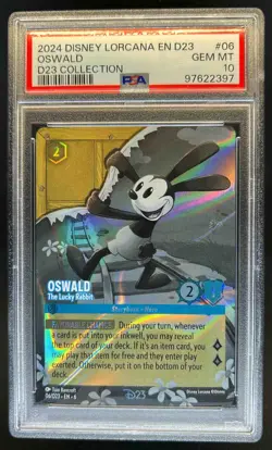 2024 Disney Lorcana Azurite Sea Oswald The Lucky Rabbit Promos #06/D23 PSA 10 - Image 1