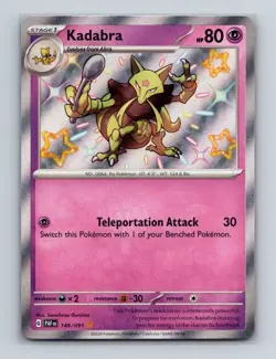 Kadabra 149 2024 Pokemon Paldean Fates Shiny Rare Holo Card NM+ - Image 1