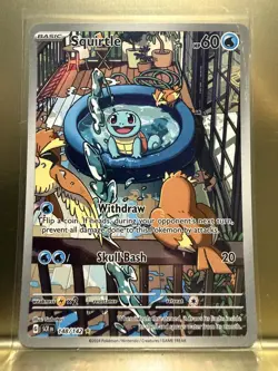 Pokemon Squirtle TCG Stellar Crown Illustration Rare Holo Card 148/142 Sv07 NM - Image 1