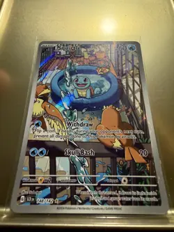 Pokemon Squirtle TCG Stellar Crown Illustration Rare Holo Card 148/142 Sv07 NM - Image 3
