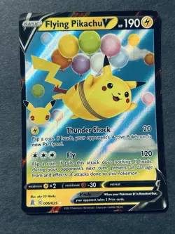 Pokemon TCG Flying Pikachu v Celebrations Holo Ultra Rare Lightning Card 006/025 - Image 1