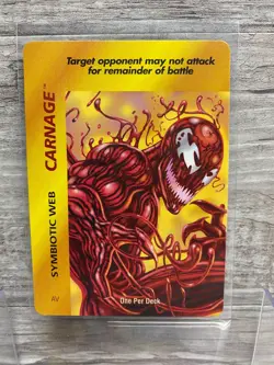 1995 Marvel Overpower Collectible Card Game Carnage Symbiotic Web - Image 1