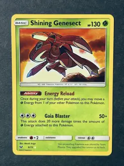Shining Genesect 9/73 Shining Legends Holo Rare Pokemon Card NM - Image 2