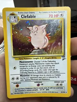 Pokemon TCG Clefable Base Set 2 Holo Unlimited Rare Card - Image 1