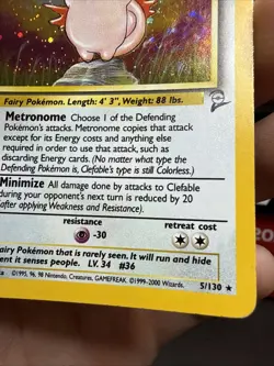 Pokemon TCG Clefable Base Set 2 Holo Unlimited Rare Card - Image 3
