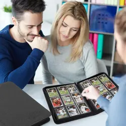 9-Pocket Zip Card Binder – 540 Double-Sided PU Album for MTG, TCG, Sports (Black - Image 4