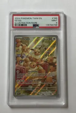 Pokemon TCG Eevee 188/167 Twilight Masquerade PSA 9 - Image 1