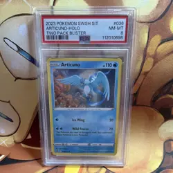 Pokemon Articuno 036/195 Silver Tempest Holo Rare Two Pack Blister PSA 8 - Image 1