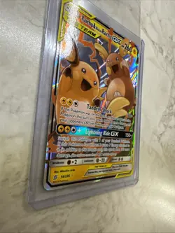 Pokemon TCG Holo Ultra Rare Raichu and Alolan Raichu GX Tag Team - Image 4