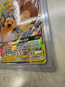 Pokemon TCG Holo Ultra Rare Raichu and Alolan Raichu GX Tag Team - Image 5