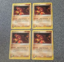 (4X) Pokemon Groudon ex #002 Non-Holo Black Star Promo Cards 2003 Nintendo - Image 1