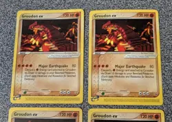 (4X) Pokemon Groudon ex #002 Non-Holo Black Star Promo Cards 2003 Nintendo - Image 2