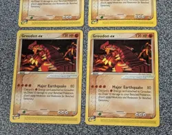 (4X) Pokemon Groudon ex #002 Non-Holo Black Star Promo Cards 2003 Nintendo - Image 3