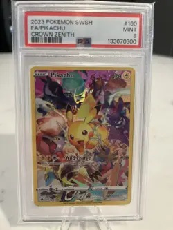 2023 Pokemon SWSH Full Art FA Pikachu Crown Zenith 160/159 PSA 9 MINT - Image 1