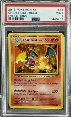 2016 POKEMON XY EVOLUTIONS #11/108 CHARIZARD HOLO PSA 9 MINT POKEMON - Image 3