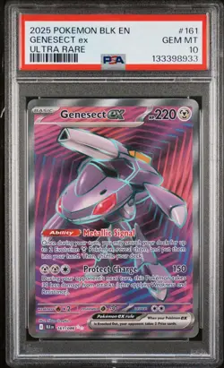 2025 POKEMON BLK EN-BLACK BOLT ULTRA RARE #161 GENESECT EX PSA 10 - Image 1