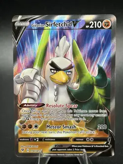 Pokemon TCG Galarian Sirfetch'd V (Full Art) 174/185 Swsh04: Vivid Voltage Holo - Image 1