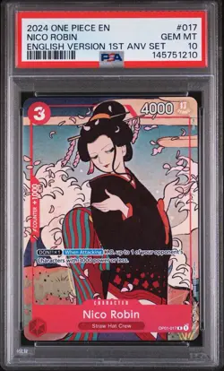 2024 One Piece English Version 1st Anniversary Set #017 Nico Robin PSA10 - Image 1
