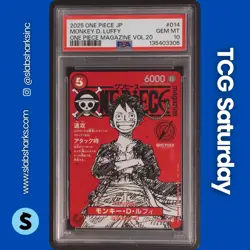 2025 ONE PIECE JP ONE PIECE MAGAZINE VOL.20 #ST21-014 MONKEY. D. LUFFY PSA 10 - Image 1