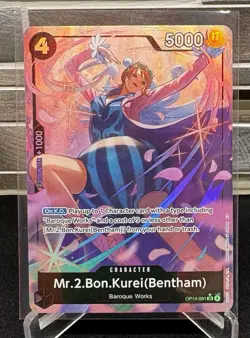 Mr.2.Bon.Kurei Bentham Alt Art OP14-091 SR The Azure Sea's Seven ONE PIECE - Image 1