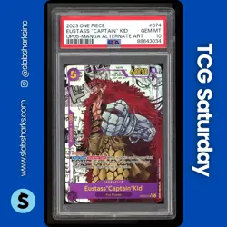 2023 ONE PIECE #OP05-074 EUSTASS "CAPTAIN" KID MANGA ALT ART PSA 10 - Image 1