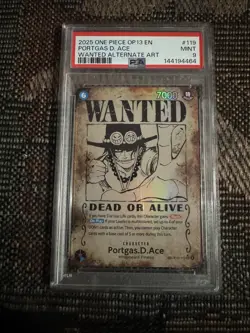 2025 ONE PIECE OP13-CARRYING ON HIS WILL #119 PORTGAS D. ACE PSA 9 - Image 1