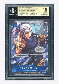 One Piece BGS 10 PRISTINE Trafalgar Law C Promo 2022 ST03-008 Championship JPN - Image 1
