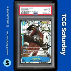 2023 ONE PIECE PILLARS OF STRENGTH #OP03-122 SOGEKING MANGA ALT ART PSA 10 - Image 1