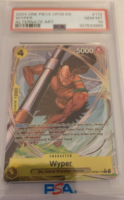 Wyper 2024 ONE PIECE OP08 English Alternate Art #110 PSA 10 - Image 1