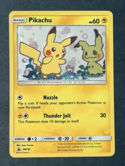 Pikachu SM162 Holo Black Star Promo Card Sun & Moon NM - Image 2